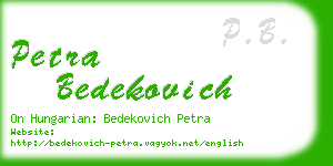 petra bedekovich business card